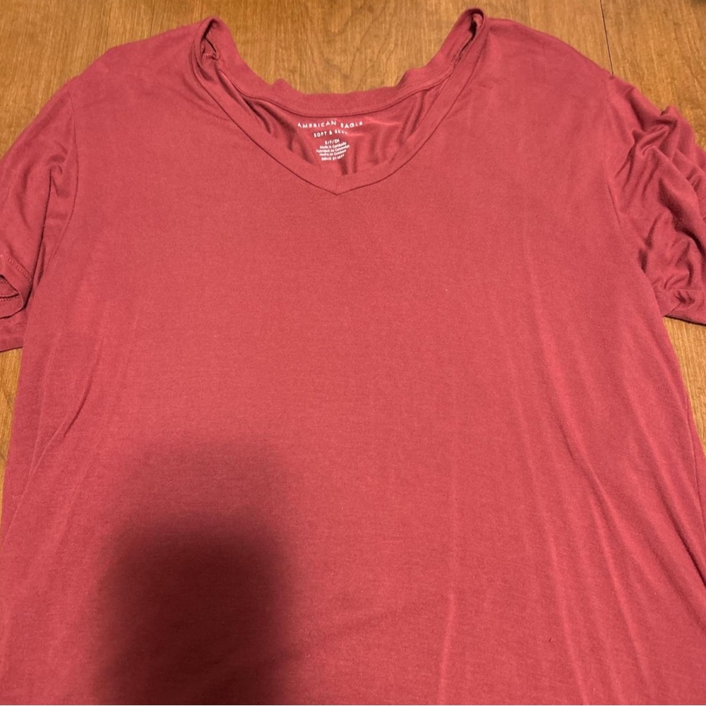 American Eagle Outfitters Pink Relaxed Short Sleeve Tee